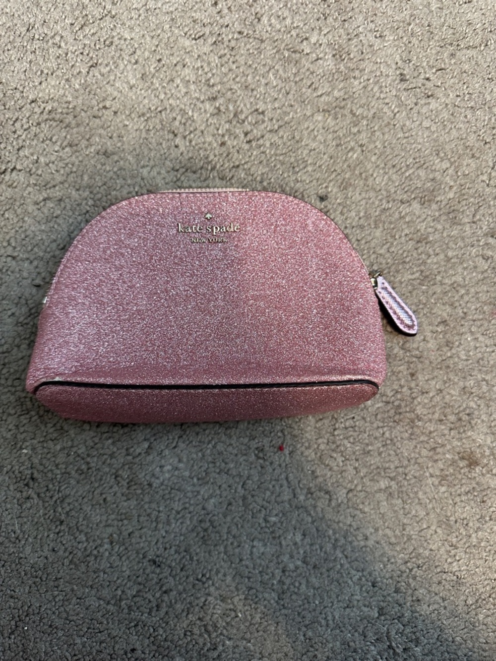 kate spade Pink Glitter Dome Cosmetic Pouch